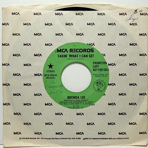Brenda Lee Promo Vinyl 45 Takin' What I Can Get on MCA VG+ Country